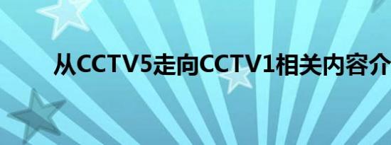 从CCTV5走向CCTV1相关内容介绍