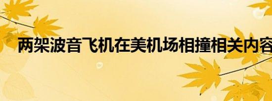 两架波音飞机在美机场相撞相关内容介绍