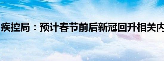 疾控局：预计春节前后新冠回升相关内容介绍