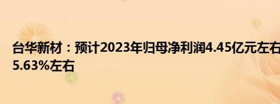 台华新材：预计2023年归母净利润4.45亿元左右，同比增65.63%左右