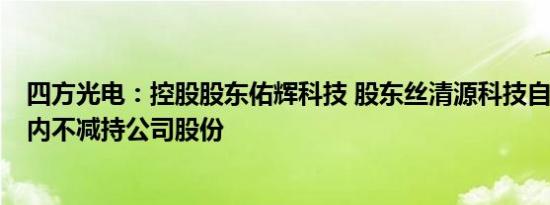 四方光电：控股股东佑辉科技 股东丝清源科技自愿承诺3年内不减持公司股份