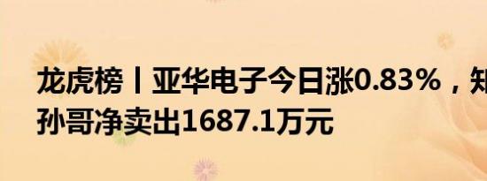 龙虎榜丨亚华电子今日涨0.83%，知名游资孙哥净卖出1687.1万元