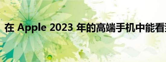 在 Apple 2023 年的高端手机中能看到什么