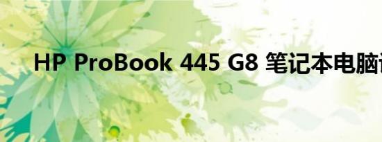 HP ProBook 445 G8 笔记本电脑评测