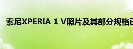 索尼XPERIA 1 V照片及其部分规格已过滤
