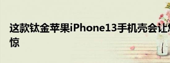 这款钛金苹果iPhone13手机壳会让您大吃一惊