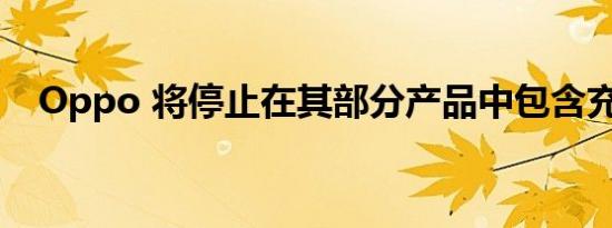 Oppo 将停止在其部分产品中包含充电器