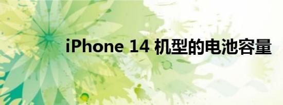 iPhone 14 机型的电池容量
