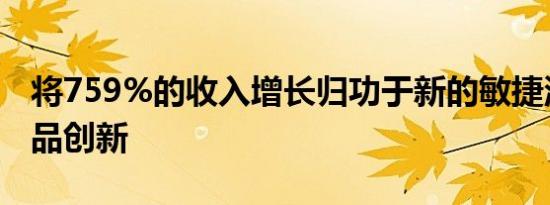 将759%的收入增长归功于新的敏捷流程和产品创新