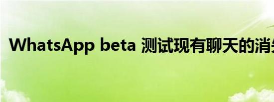WhatsApp beta 测试现有聊天的消失消息