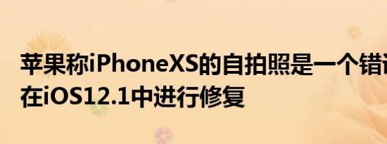 苹果称iPhoneXS的自拍照是一个错误并承诺在iOS12.1中进行修复