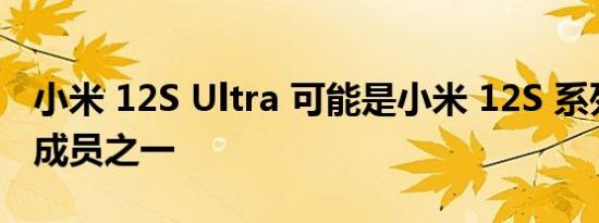 小米 12S Ultra 可能是小米 12S 系列的三个成员之一