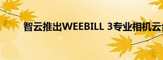 智云推出WEEBILL 3专业相机云台