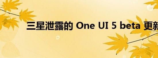 三星泄露的 One UI 5 beta 更新
