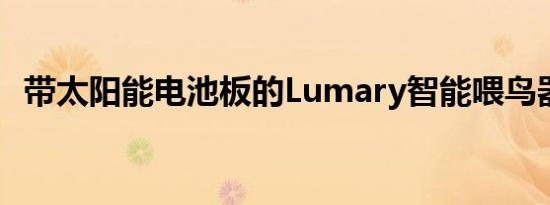 带太阳能电池板的Lumary智能喂鸟器相机