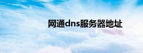 网通dns服务器地址