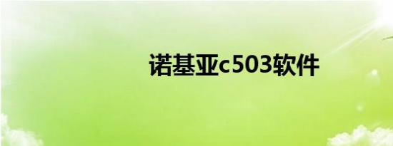 诺基亚c503软件