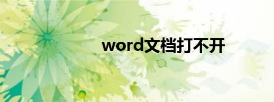 word文档打不开