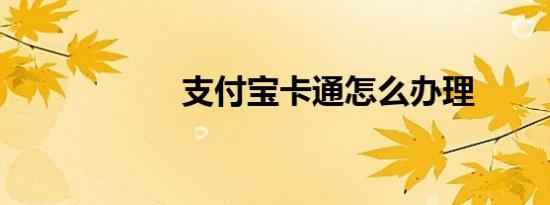 支付宝卡通怎么办理