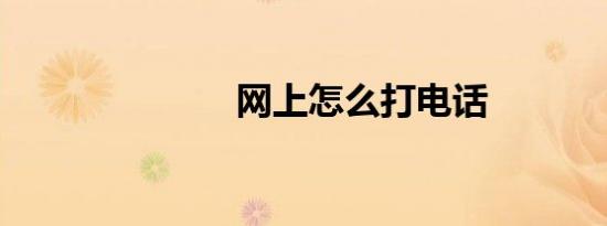 网上怎么打电话