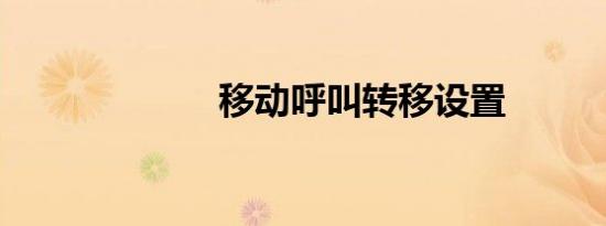 移动呼叫转移设置