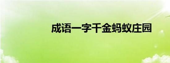 成语一字千金蚂蚁庄园
