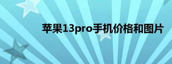 苹果13pro手机价格和图片