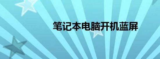 笔记本电脑开机蓝屏