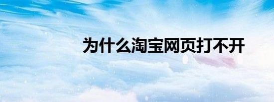 为什么淘宝网页打不开