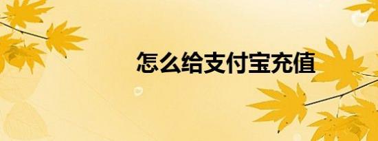 怎么给支付宝充值