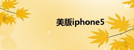 美版iphone5