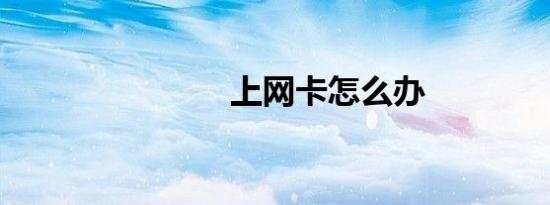 上网卡怎么办