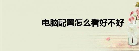 电脑配置怎么看好不好