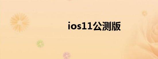 ios11公测版