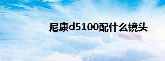 尼康d5100配什么镜头