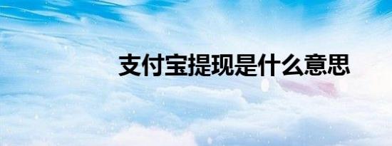 支付宝提现是什么意思