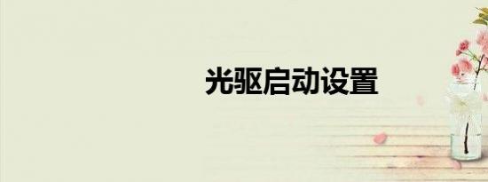 光驱启动设置