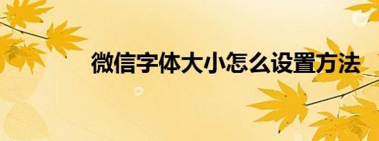 微信字体大小怎么设置方法