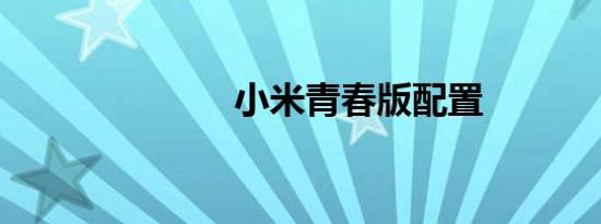 小米青春版配置