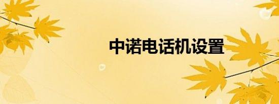 中诺电话机设置