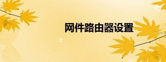 网件路由器设置