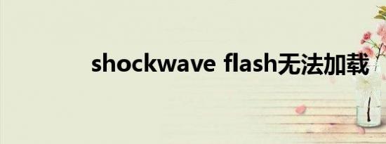 shockwave flash无法加载