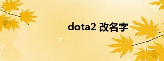 dota2 改名字