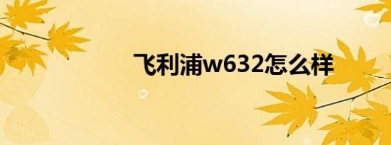飞利浦w632怎么样