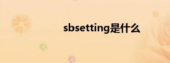sbsetting是什么