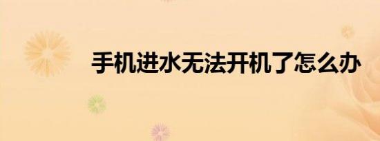 手机进水无法开机了怎么办