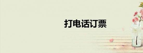 打电话订票
