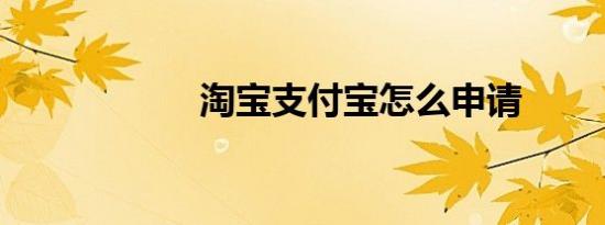 淘宝支付宝怎么申请