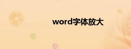word字体放大