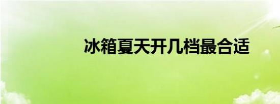 冰箱夏天开几档最合适